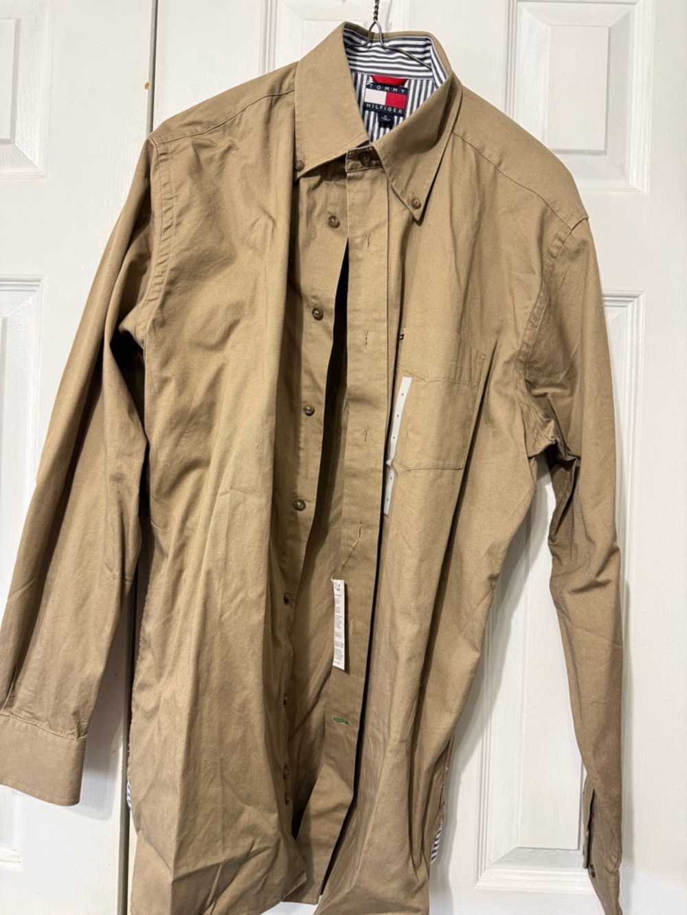 Tommy Hilfiger Men's Khaki Button-Front Shirt Jacket